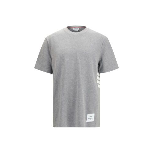 Ribbed Crew Neck Cotton T-Shirt — Gray
