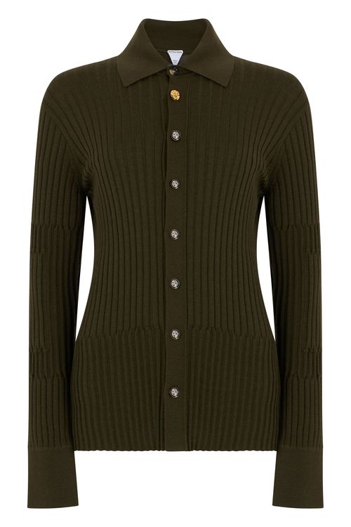 Silk and Cashmere Ribbed Top - Slim Fit, Long Sleeve