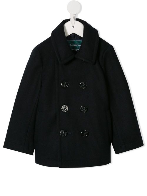 Classic double-breasted coat - Blue