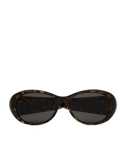 Tortoiseshell Pillowed Oval Sunglasses