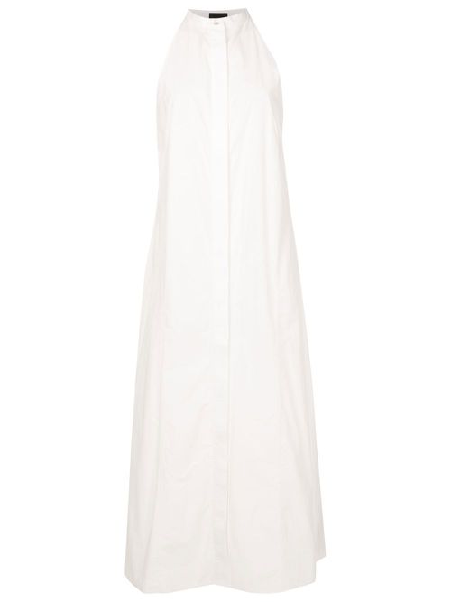 Round-neck sleeveless dress - White