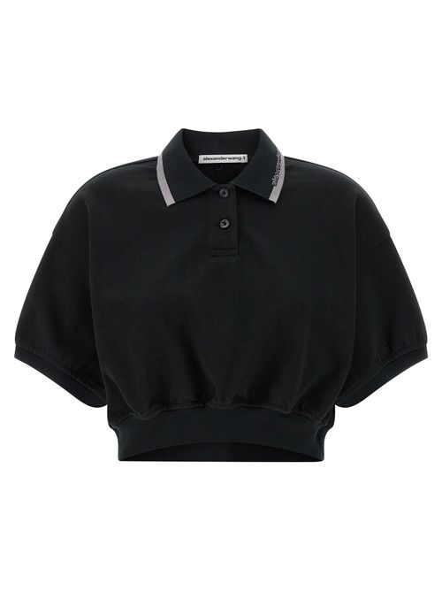 Compact Cotton Jersey Polo Shirt — Black
