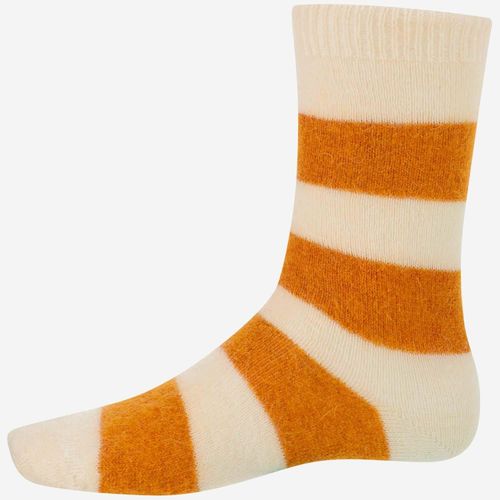 Mohair Blend Striped Socks — White