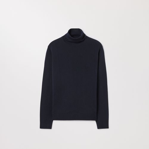 The Merino Roll Neck Dark Navy