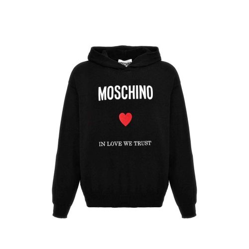 Logo-Embroidered Cotton Hoodie — Black