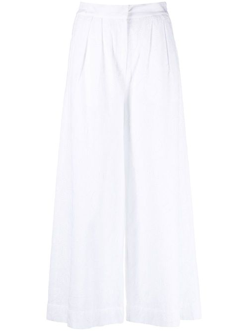 Broderie anglaise cropped culottes - White