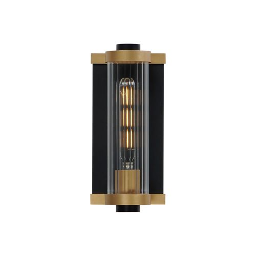 Black Antique Brass One Light Outdoor Wall Sconce from the Opulent Collection