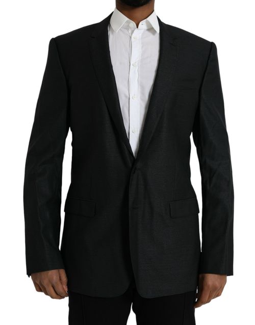 Virgin Wool and Silk Blazer — Black