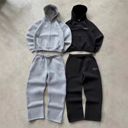 Men's Clothing Autumn And Winter Men's Trendy Hooded Pin Print Sports Casual Comfortable Suit