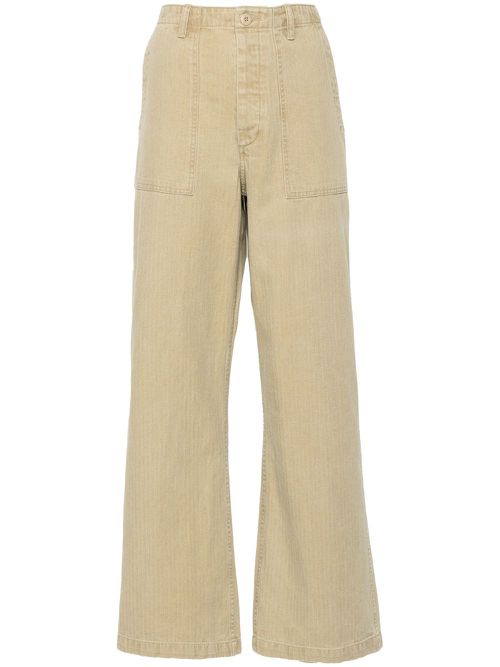 Wide-leg utility trousers - Neutrals