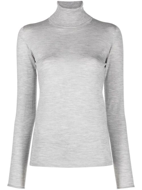 Roll-neck cashmere-silk jumper - Grey