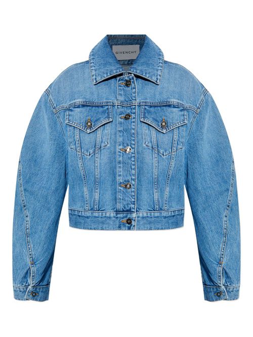 Puffed-sleeve denim jacket - Blue