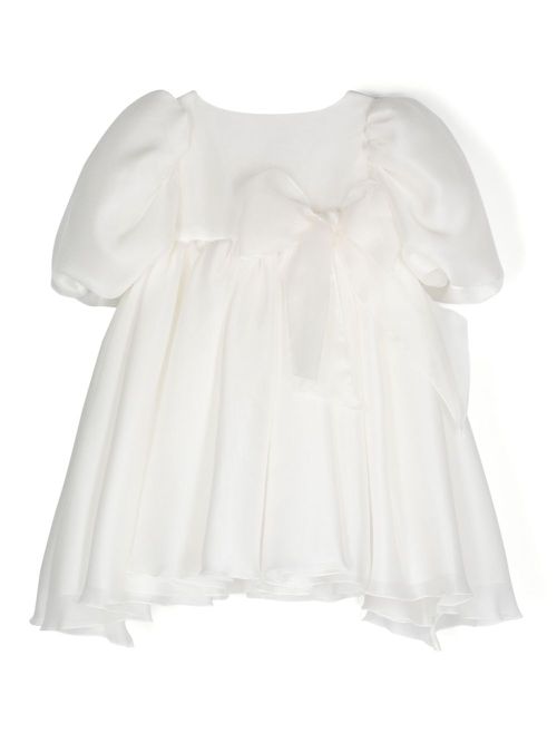 Bow-detail silk dress - Neutrals