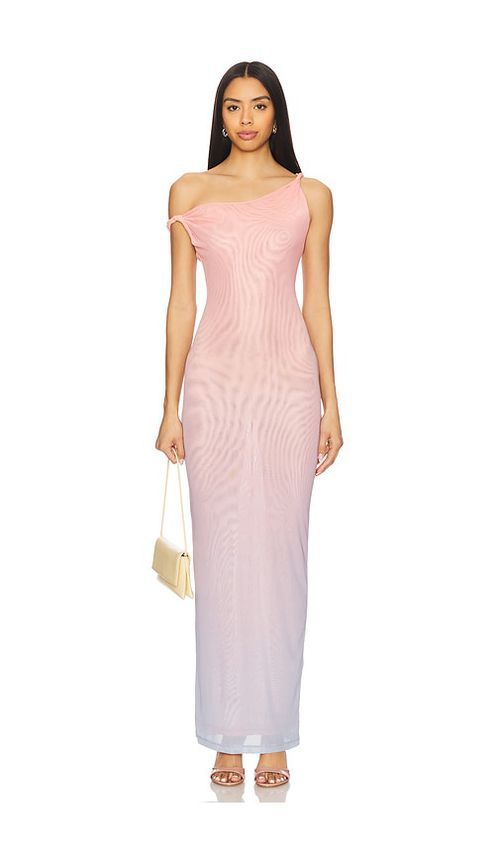Good American Mesh Twist Maxi Dress in Blush. XS. Also in