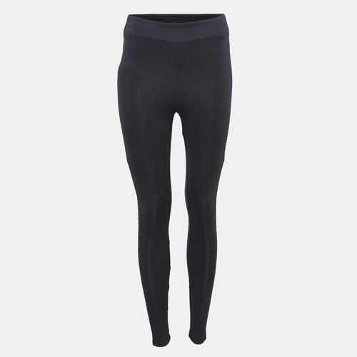 Black Sheer Lurex Mesh Trim Jersey Leggings
