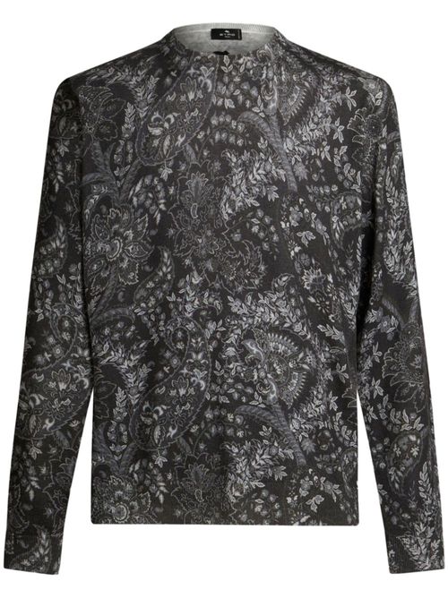 Paisley intarsia-knit jumper - Black