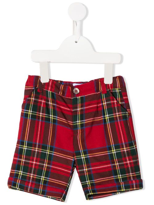 Tartan print shorts - Red