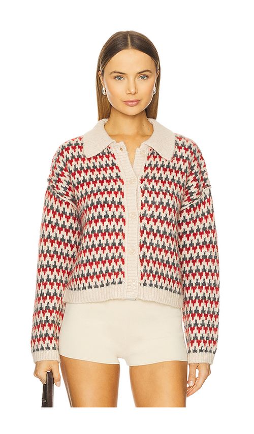 Stitches & Stripes Atla Cardigan in Crimson Combo. XS also in L, M