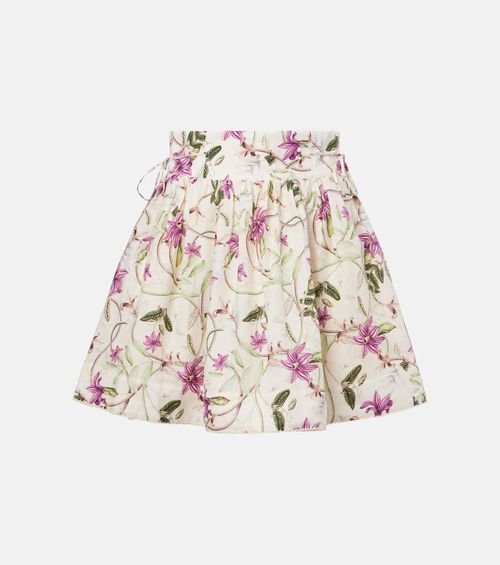 Floral linen shorts