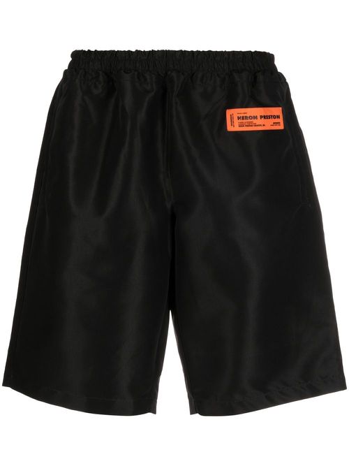 Logo patch track shorts - Black