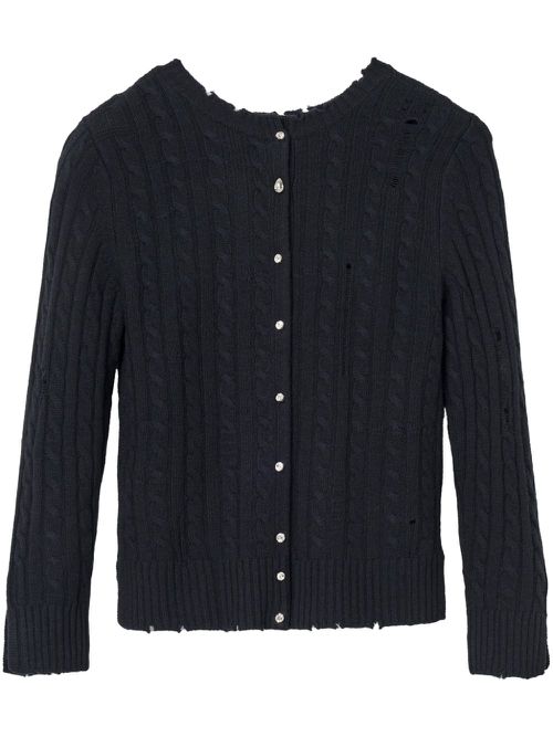 Shrunken cashmere-blend cardigan - Black