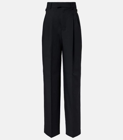 High-rise virgin wool twill pants