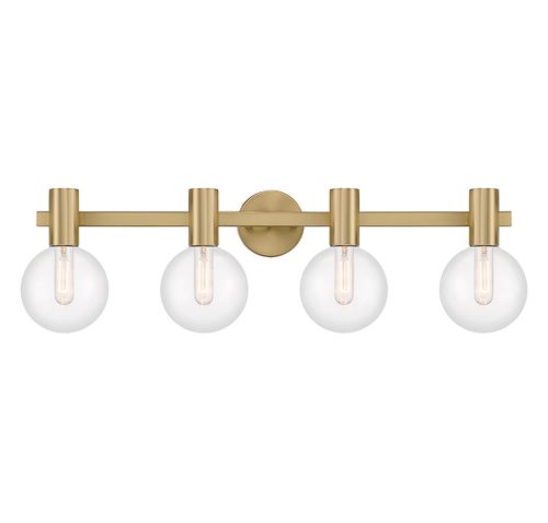 Warm Brass Four Light Bathroom Vanity from the Wright Collection