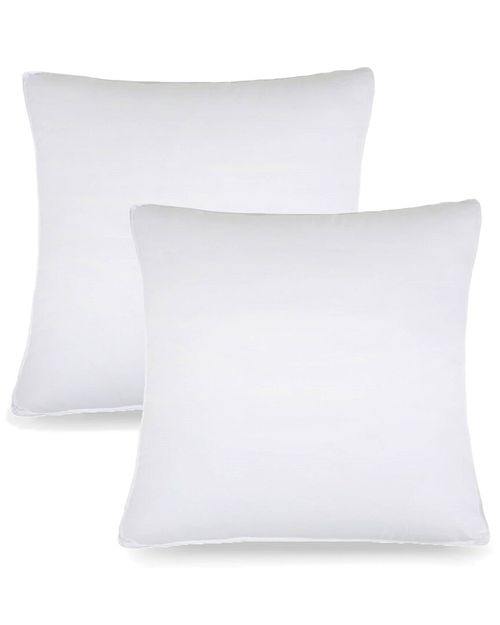 Superior Microfiber Square Hypoallergenic Down Alternative Decorative Euro Bed Pillow Inserts- Set