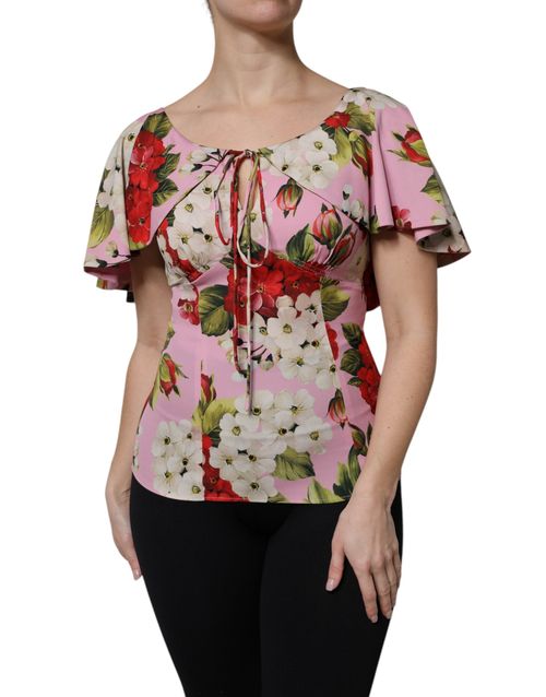Floral Silk Blouse — Pink