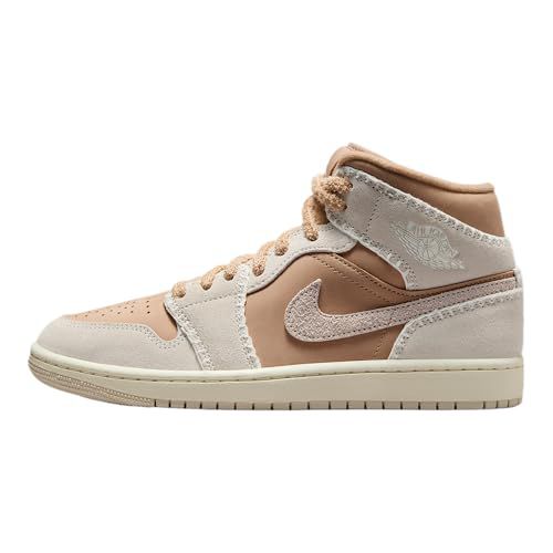Nike Women's Air Jordan 1 Mid SE White/Worn Blue-Sail-Gum Light Brown