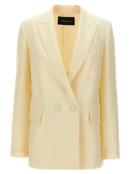 -Double-Breasted Blazer Blazer And Suits Bianco-Donna