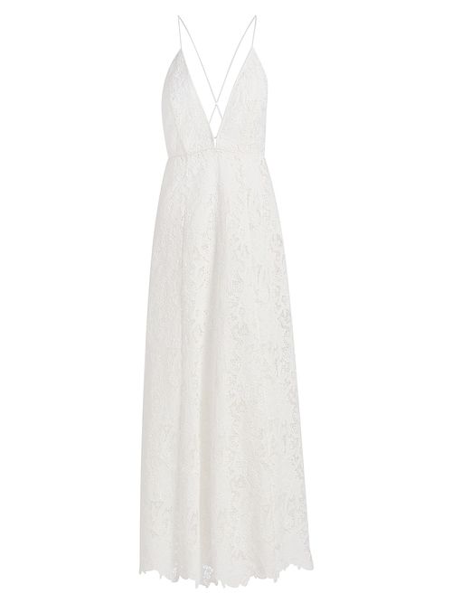 Women's Kim Embroidered Plunging V-Neck Maxi Dress - White