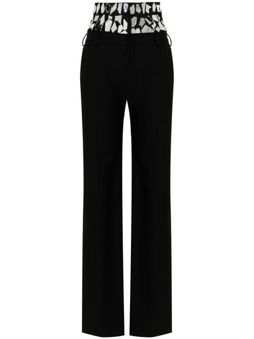 Double-waist tailored trousers - Black
