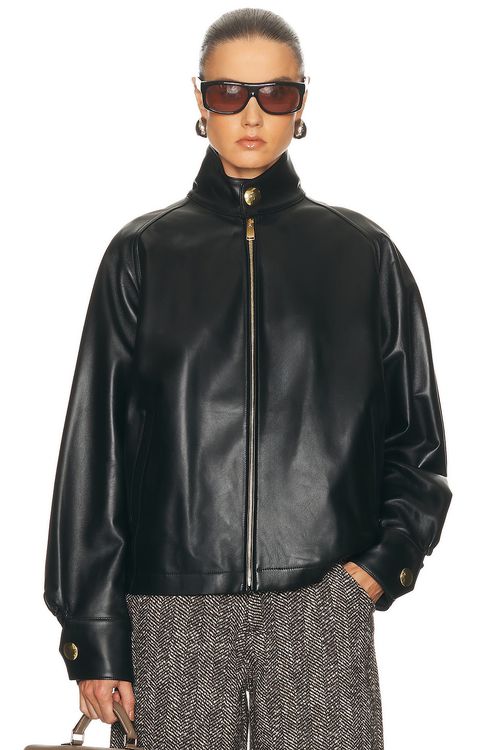 DARKPARK Robbie Plonge Nappa Leather Jacket in Black - Black. XS also in L