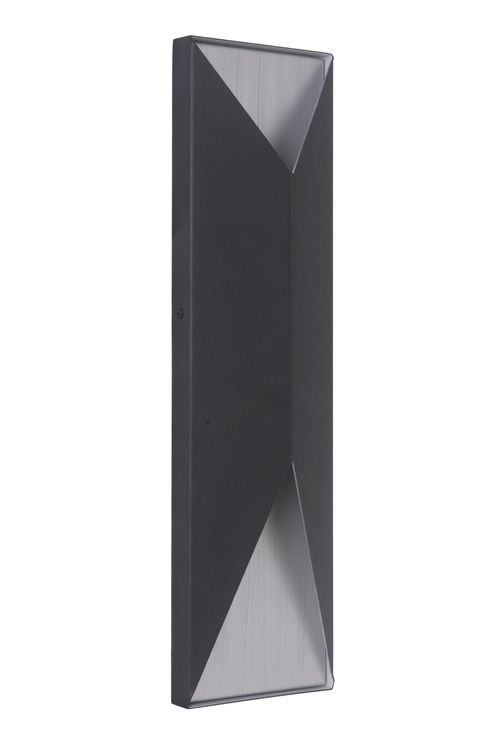 Textured Black Brushed Aluminum LED Outdoor Pocket Sconce from the Peak Collection