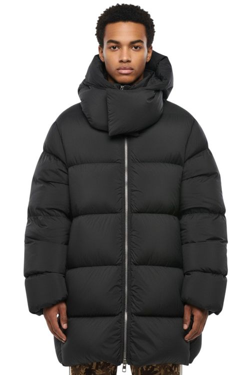 Black Quilted Hood Jacket