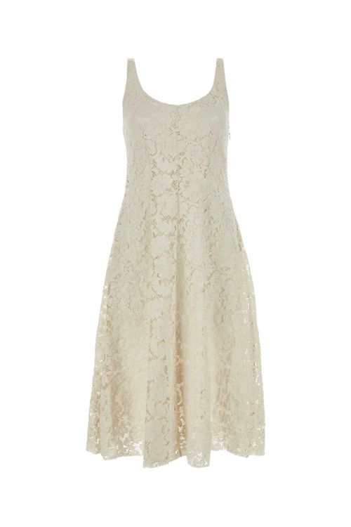 Floral Lace Dress — Beige