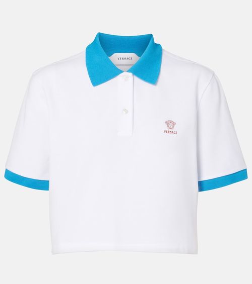 Embroidered cotton piqué polo shirt