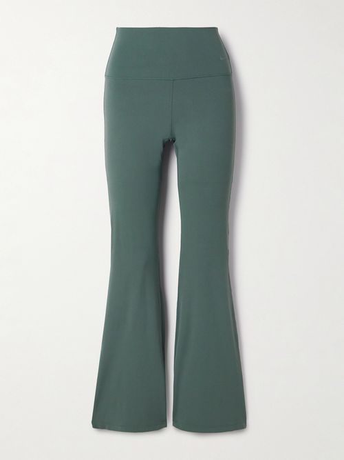 Zenvy Stretch-jersey Flared Leggings - Green