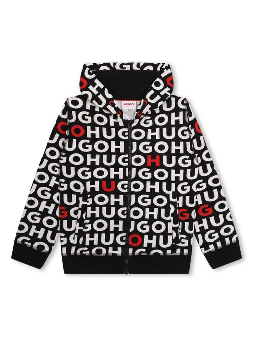 Logo-print zip-up sweatshirt - Black
