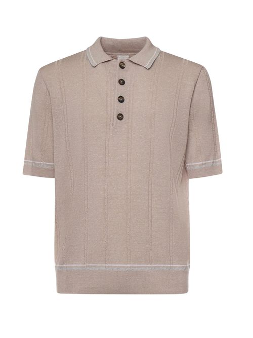 Linen And Cotton Polo Shirt