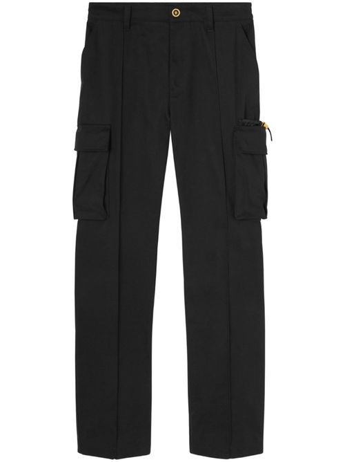 Pressed-crease cotton drop-crotch trousers - Black
