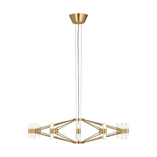 Natural Brass LED Chandelier from the Lassell Collection