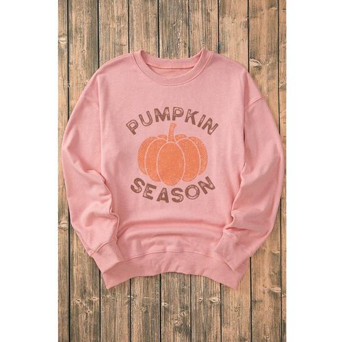 Azura Exchange Womens Pink PUMPKIN SEASON Crew Neck Drop Shoulder Sweatshirt - Size 2XL