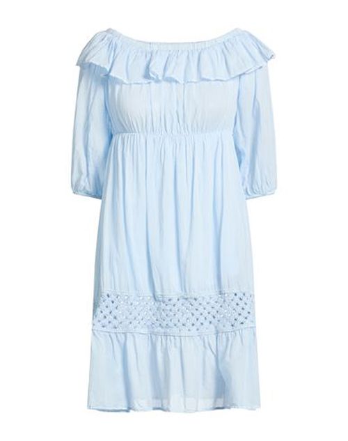 Woman Mini dress Sky blue Size S Cotton