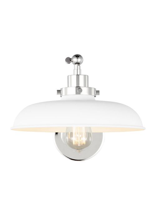 Visual Comfort Studio Wellfleet Wall Sconce in Matte White And Polished Nickel by Chapman & Myer