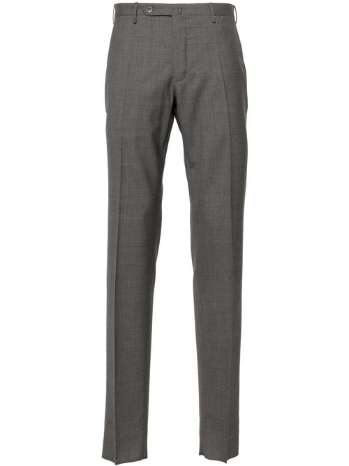 Mid-rise virgin-wool tailored trousers - Grey