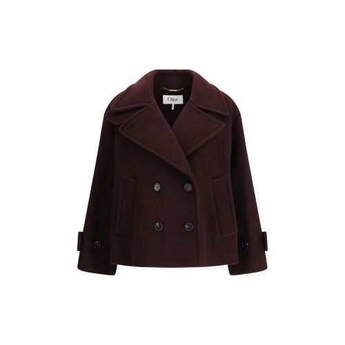 Double-Breasted Wool Coat — Bordeaux