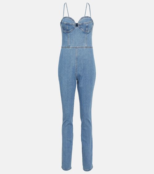 Bustier denim jumpsuit