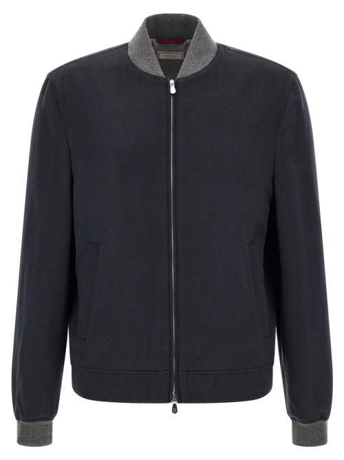 Cashmere Bomber Jacket — Navy